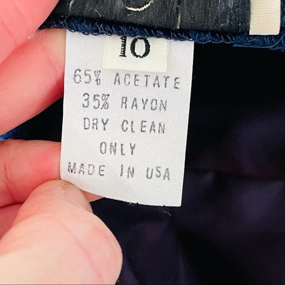 Vintage Janet Russo Velvet Party Dress 1990s Made in USA, Blue Modern size 6-8 - Picture 9 of 9